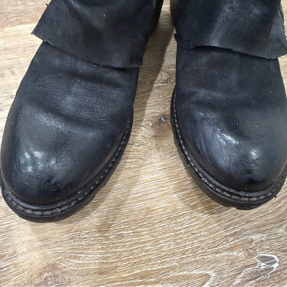A.S.98 Black Leather Moto chilly Boots with Buckles size 37 - Picture 9 of 11